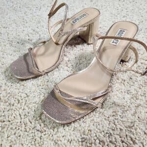 Badgley Mischka Metallic Gold Strappy Heel Sandals [9.5]